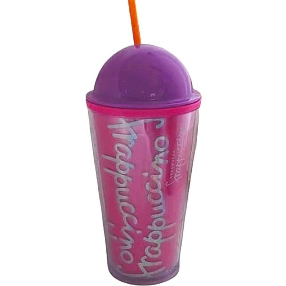 Starbucks 2014 Pink/Purple Frappuccino 16 Oz.Travel Tumbler w/Straw